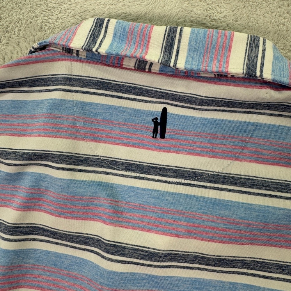 Johnnie-O Men's XXL Polo Shirt Striped Performance Golf Sun Protection Preppy - Picture 7 of 8